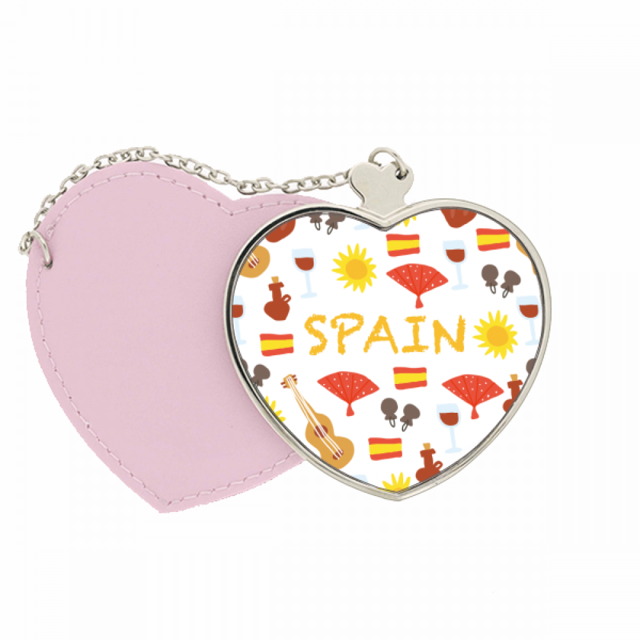 España la música flamenca de alimentos Bolsa de viaje Mirror maquillaje corazón rosa