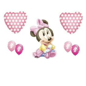 Minnie Mouse First 1st Birthday Party Supply And Balloon Bundle