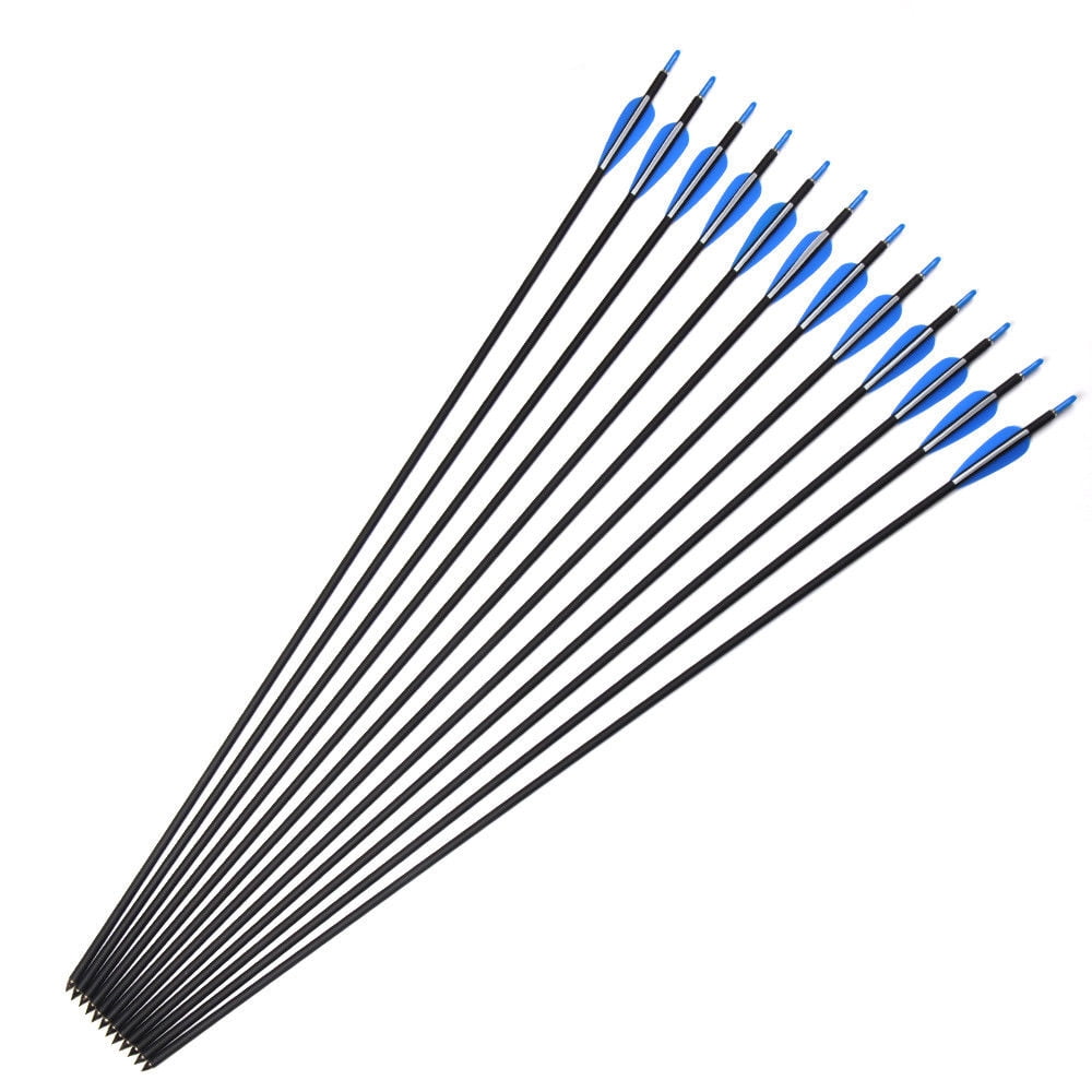 12x30" Carbon Arrow Archery Practice Arrows Spine 500 For Compound/Recurve Bow 