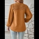 thumbnail image 4 of Blusa de Larga con Cuello en V para Mujer, Elegante, Informal, con Pompones, Estilo Primaveral. Amarillo L, 4 of 9