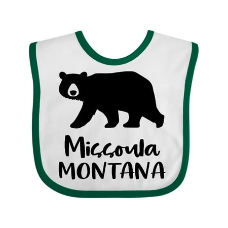 

Inktastic Missoula Montana Black Bear Silhouette Gift Baby Boy or Baby Girl Bib