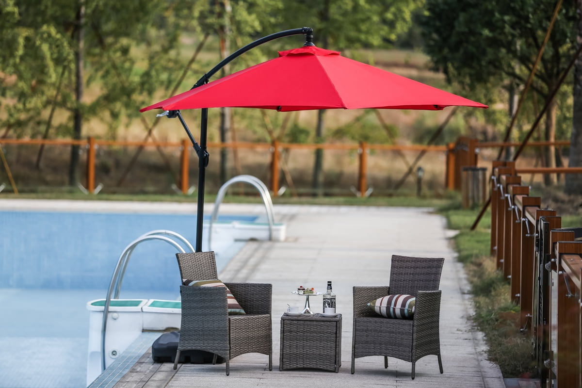 9' ft. feet Outdoor Patio Cantilever Umbrella - Red - Walmart.com