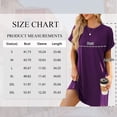 thumbnail image 3 of TEMOFON Women T Shirt Dresses Casual Short Sleeve Crewneck Midi Dresses Flowy Beach Sundress with Pockets with Pockets Swing Vacation Holiday Summer Dresses Solid color Purple Size S, 3 of 9