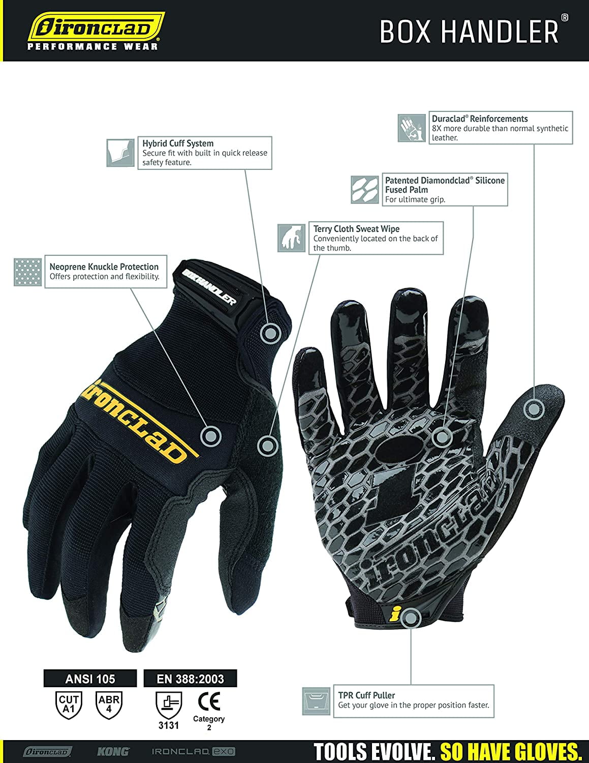 ironclad box handler work gloves