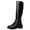 Black, variant on Women's Knee High Boots Round Toe Sock Side Zip Booties Fall Winter Slip on Walking Dress Shoes Brown 7