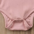 thumbnail image 4 of WIBACKER Newborn Unisex Baby Romper Infant Solid Ribbed Long Sleeve Bodysuit 1Pcs, 4 of 8