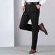 thumbnail image 1 of Pantalones de traje de hombre con cremallera y bolsillo, rectos, de tubo, de color liso, de poliéster, 1 of 9