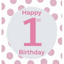 1st Birthday Guest Book (Hardcover): Birthday girl guest book, first birthday book, party and birthday celebrations deco, (Hardcover)