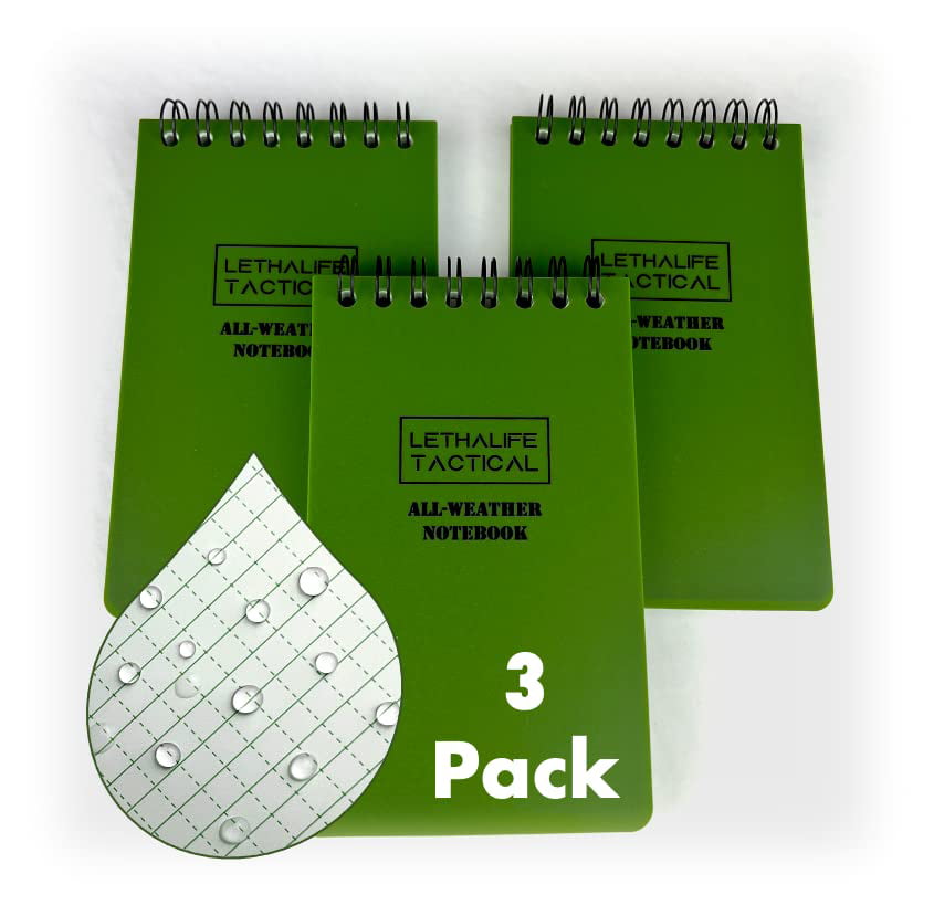 Hunting Paper Notes Travel log Book Green Outdoor Camping Book Hiking Portable Camping 2pc Waterproof All-Weather Writing Notepad