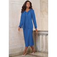 thumbnail image 5 of Roaman's Women's Plus Size Long Sleeve Pleated Jacket Dress Set – Elegant 2-Piece Sheath Suit, 5 of 5