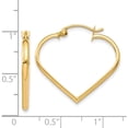 thumbnail image 4 of 14K Yellow Gold Polished 2mm Heart Hoop Earrings (23 X 2) Made In Indonesia th287, 4 of 6