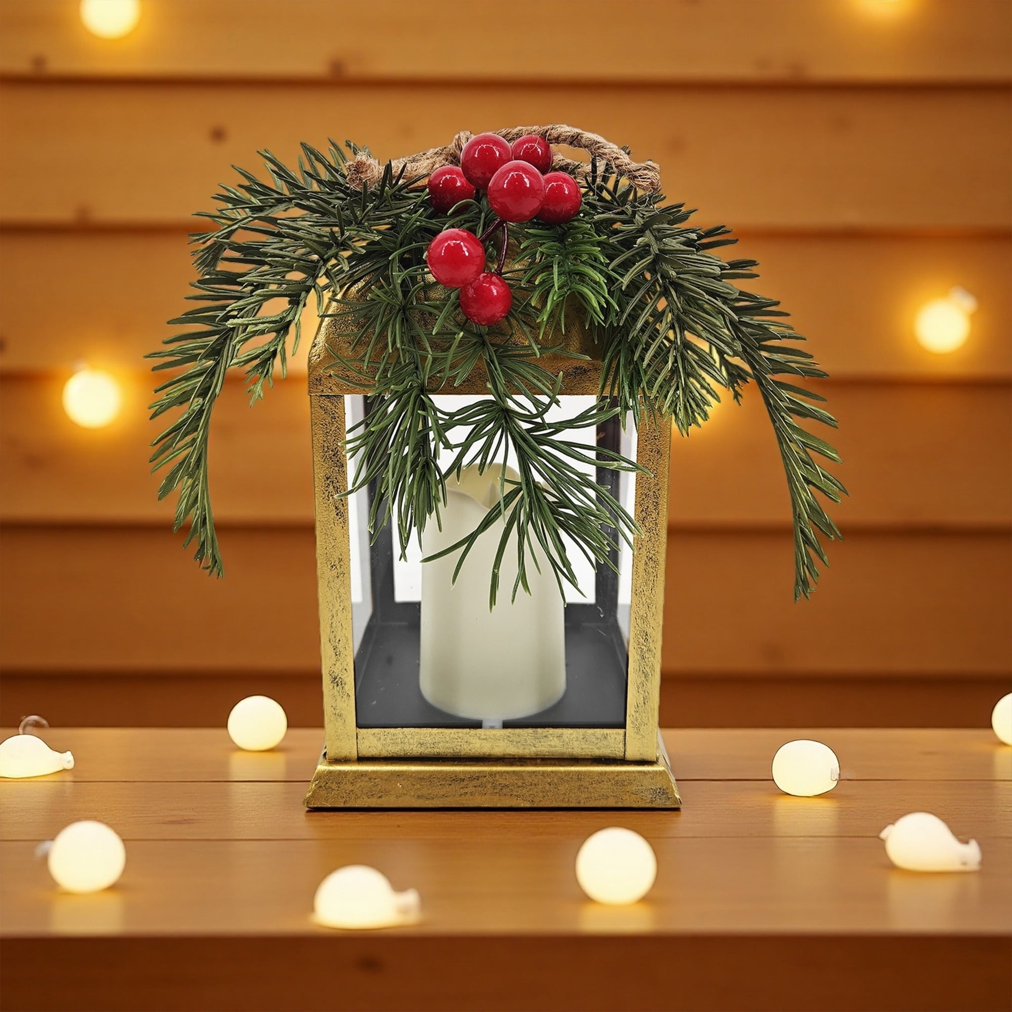 Holiday Time GT LED Gold Lantern