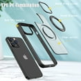 thumbnail image 4 of For iPhone 12 Pro Max Case Magnetic, Compatible with Magsafe Matte Back Cover Rotating Kickstand Bumper Rugged Phone Case Cover for Apple iPhone 12 Pro Max, Black, 4 of 6