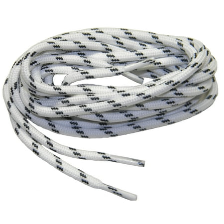 

40 Inch 102 cm Snow White with Black Kevlar® reinforced proTOUGH™ Heavy Duty Round Boot Shoelaces (2 pair pack)