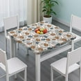 thumbnail image 3 of Striped Baseball Items Pattern Square Fitted Tablecloth with Elastic Edge,Square Table Cover,Washable Elastic Table Cover for Home Kitchen Party Decor 34"x34", 3 of 6