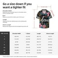 thumbnail image 5 of Lsque Floral Welcome Sign print Men's Cuban Collar Short Sleeve Shirt Summer Beachwear Casual Button Down Fashionable Vacation Leisure Shirt-3X-Large, 5 of 7