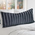 thumbnail image 2 of Cheer Collection Faux Fur Long Body Pillow - Accent Throw Pillow for Bed and Couch - Decorative Lumbar Pillow with Insert, Gray (18" x 40"), 2 of 4
