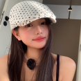thumbnail image 7 of Slccxzc Vintage Polka Dot Flat Ivy Hat, Lightweight Summer Newsboy Baker Cap, 7 of 7