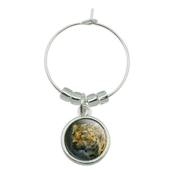 Leopard Big Cat Wine Glass Charm Drink Marker