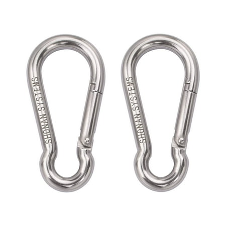 SHONAN.SYSTEMS 4 Inch Carabiner Clips- 2 Pack Heavy Duty Stainless ...