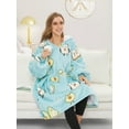 thumbnail image 4 of (2-Pack) THREE POODLE Wearable Blanket Hoodie, Oversized Sherpa Fleece Sweatshirt Blanket with Large Hood and Handy Pocket, A Cozy Gift for Couples & Best Friends, 4 of 8