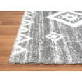 thumbnail image 4 of HR Ultra-Soft Shaggy Area Rug with Southwestern Diamond Pattern  Gray and White, Plush 1-Inch Pile, Easy Clean, Quick Crease Recovery  Ideal for Living Room, Bedroom, 4 of 6