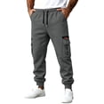 thumbnail image 4 of Eygvbb Men's Cargo Jogger Pants with Pockets Elastic Drawstring Waist Tapered Cuffed Sweatpants for Sports Outdoor Daily Wear, 4 of 9