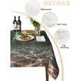 thumbnail image 5 of Dark Green Ocean Waves Suqare Tablecloth - 54 x 54 Inch, Summer Beach Coastal Abstract Waterproof & StainResistant Tablecloth, Washable Oil-proof Table Cover for Dining/Party/Wedding/Camping/Buffet, 5 of 9