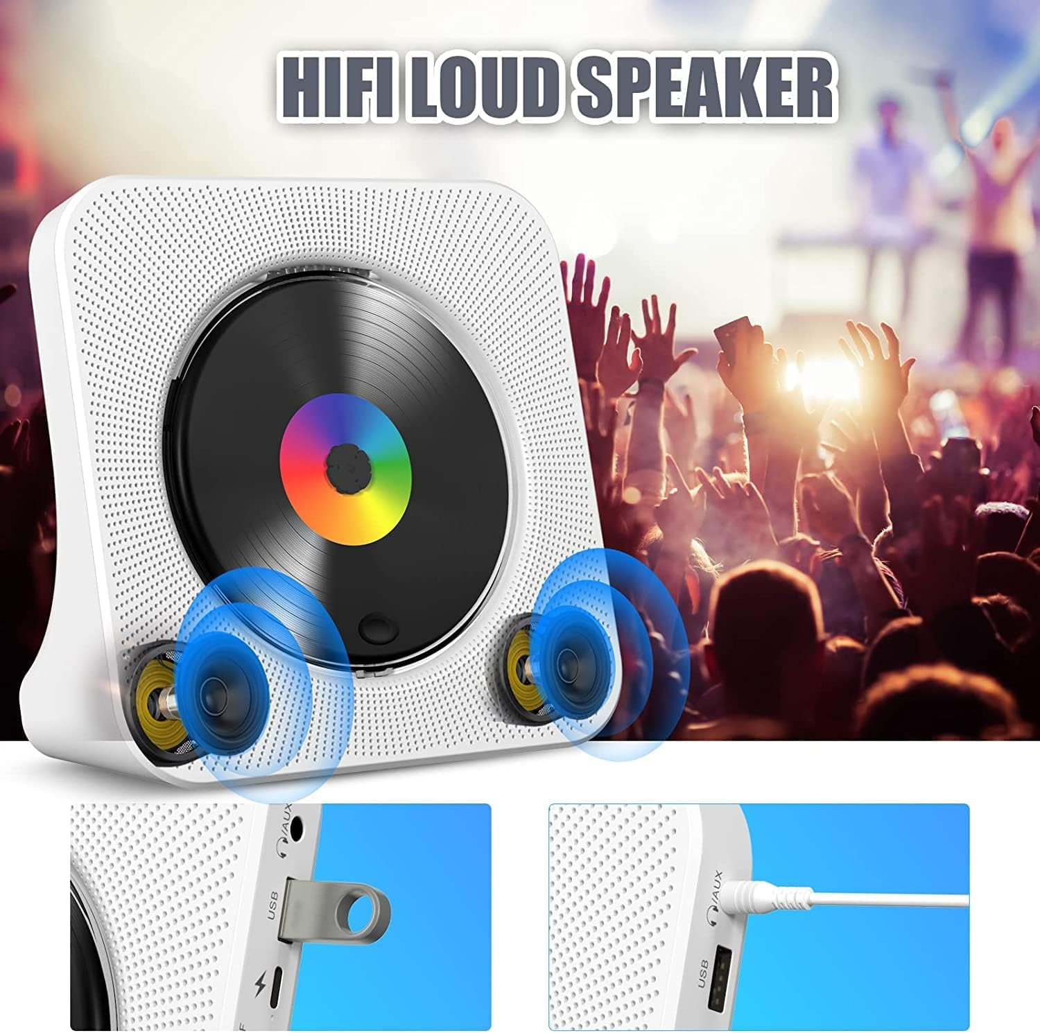 Amazon.com: Portable CD Player with Bluetooth, Qoosea Wall