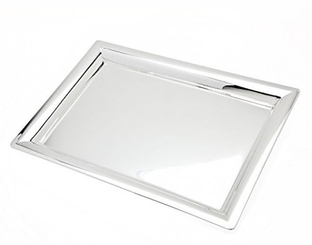 Godinger Silver Art Dublin 3 Tiered Glass Buffet Serving Tray Chrome Plated Pl