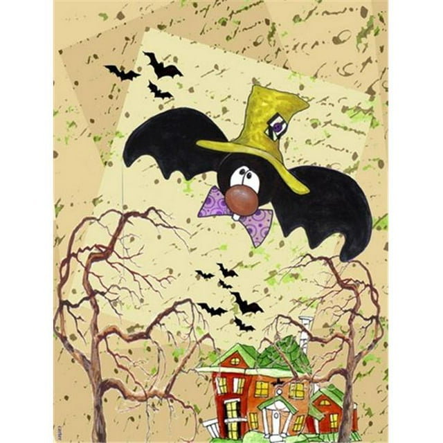 Drapeau Halloween Chauve-Souris Fou Taille du Jardin