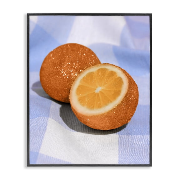 Stupell Industries Contemporary Glimmer Orange on Blue Black Framed Giclee Art, 11 x 14, by LISH Creative