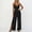 Black-b, variant on Womens Sleeveless Jumpsuit V Neck Adjustable Straps One Piece Jumpsuit Fashion Side Slit Loose Long Pants with Pockets ,Gray，XXL