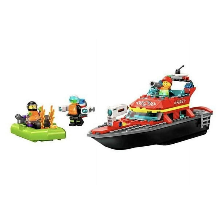 Lego City Fire Brigade Rescue Boat 60373 Walmart