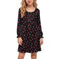 thumbnail image 2 of Auroural Girl'S Round Neck Long Sleeves Dress Homewear Sleeping Dress Kids, 2 of 9