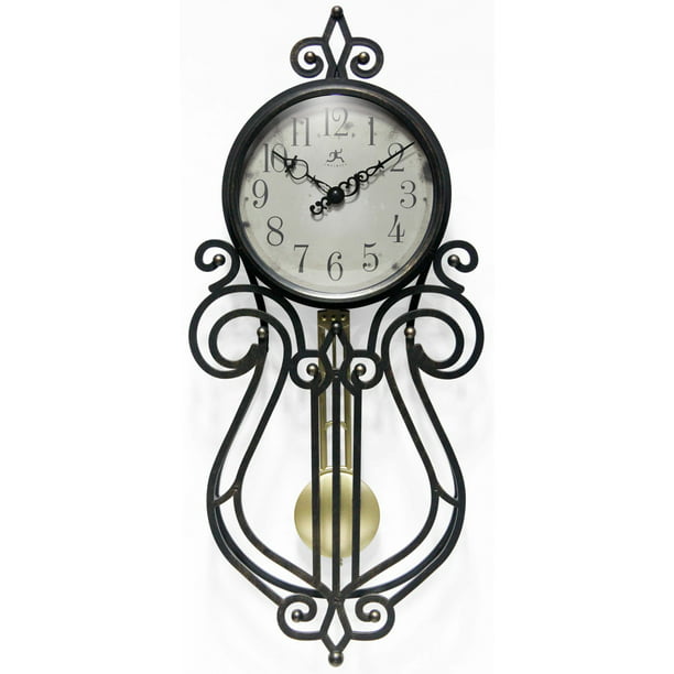Infinity Instruments 9 X 20 Bronze Og Asymmetrical Modern Farmhouse Wall Clock 20068ag 4420 Com - French Country Wall Clock With Pendulum