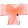 thumbnail image 4 of MDS Pack of 100 Organza Chair Sashes Bow Sash for Wedding and Events Supplies Party Decoration Chair Cover sash -Coral, 4 of 7