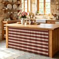 thumbnail image 5 of Oatmeal Tan Striped Sink Skirt for Bathroom, Self-Adhesive Under Sink Curtain, Farmhouse Country Minimalist Stripes Hide Pipes & Storage Fabric Cabinet Skirt Cover for Kitchen Laundry 32"x55", 5 of 8
