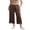 Dark Brown, variant on Women's Satin Lounge Pants Elastic Waist Loose Wide Leg Casual Solid Color Lace Patchwork Pants