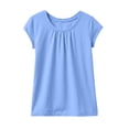thumbnail image 6 of ATOGUTA T Shirt Girl Kids Summer Pleated Crewneck Tops Casual Tees Blue, Size 5T-15, 6 of 6