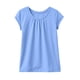 thumbnail image 5 of Camiseta Plegada de Color Sólido Estilo de Vestido de Verano de Manga Corta para Niños con Cuello Redondo Y Detalle Encofrado, Punto Suave Transpirable para Niños Primavera Y Uso Diario, 5 of 7