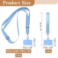 thumbnail image 2 of Cordones para teléfono 2Pcs - 1Pcs correa de cuello ajustable de 55", 1Pcs correa de muñeca, 2 parches, lanyard para celular para llaves y credenciales, azul claro, 2 of 6