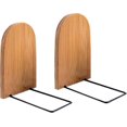 thumbnail image 5 of Natural Bamboo Bookend Large Capacity Office Book Ends Anti Slip Book Stand Holder Bookshelf Ends Fo, 5 of 5