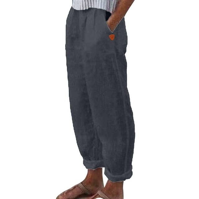 Pantalon Large Taille Haute en Polyester Imprimé avec Poches - Confortable pour Décontracté et Diverses Occasions