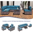 thumbnail image 4 of IdealHouse 7-Piece PE Rattan Wicker Outdoor Patio Furniture Set - Modular Sectional Sofa with Thick Cushions & Glass Top Coffee Table - Perfect for Garden, Balcony, and Porch Relaxation, 4 of 9