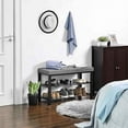thumbnail image 2 of 3-Tier Shoe Rack for Entryway Shoe Bench Storage Organizer with Foam Padded Seat Linen Metal Frame for Living Room, 2 of 10