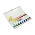 thumbnail image 2 of Marie's Artist Sketch & Go Watercolor Paint Set - Travel Friendly for Plein Aire or Studio - Includes a Palette Box with Mixing Area, Water Brush Pen, Natural Sponge - 18 Half Pans; Assorted Colors, 2 of 5