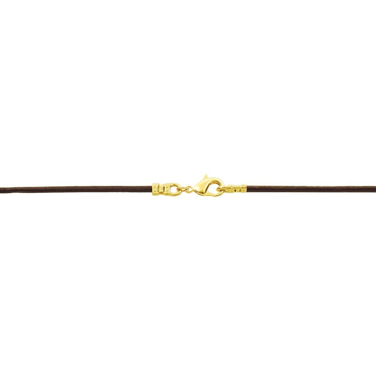 Gold Plated 1.8mm Fine Brown Leather Cord Necklace