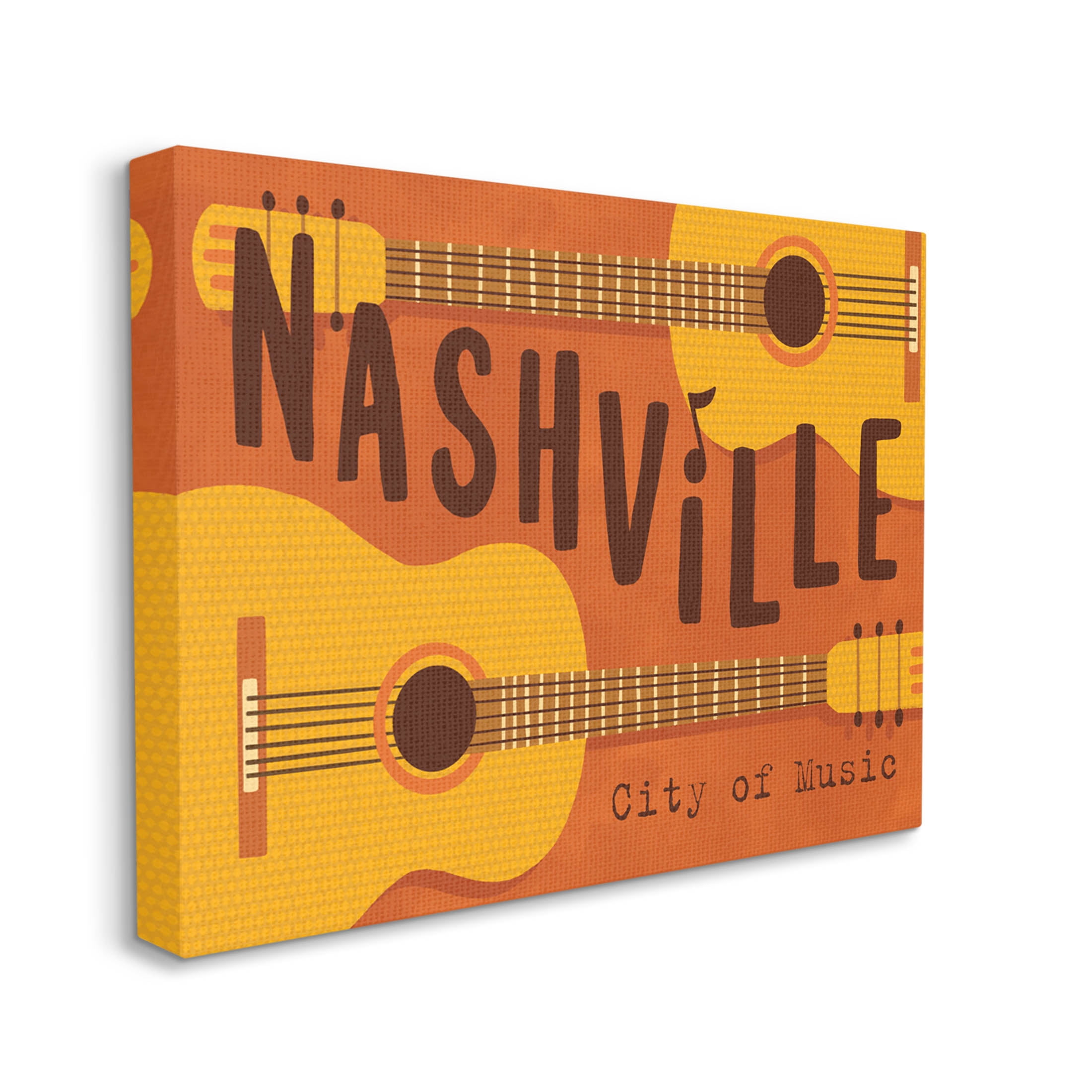 Nashville City of Music Guitars Performing & Arts Graphic Art Gallery Wrapped Canvas Print Wall Art