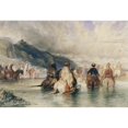 thumbnail image 2 of Alexandre-Gabriel Decamps 18x14 Black Ornate Wood Framed Double Matted Museum Art Print Titled - Crossing the River (C. 1841), 2 of 5